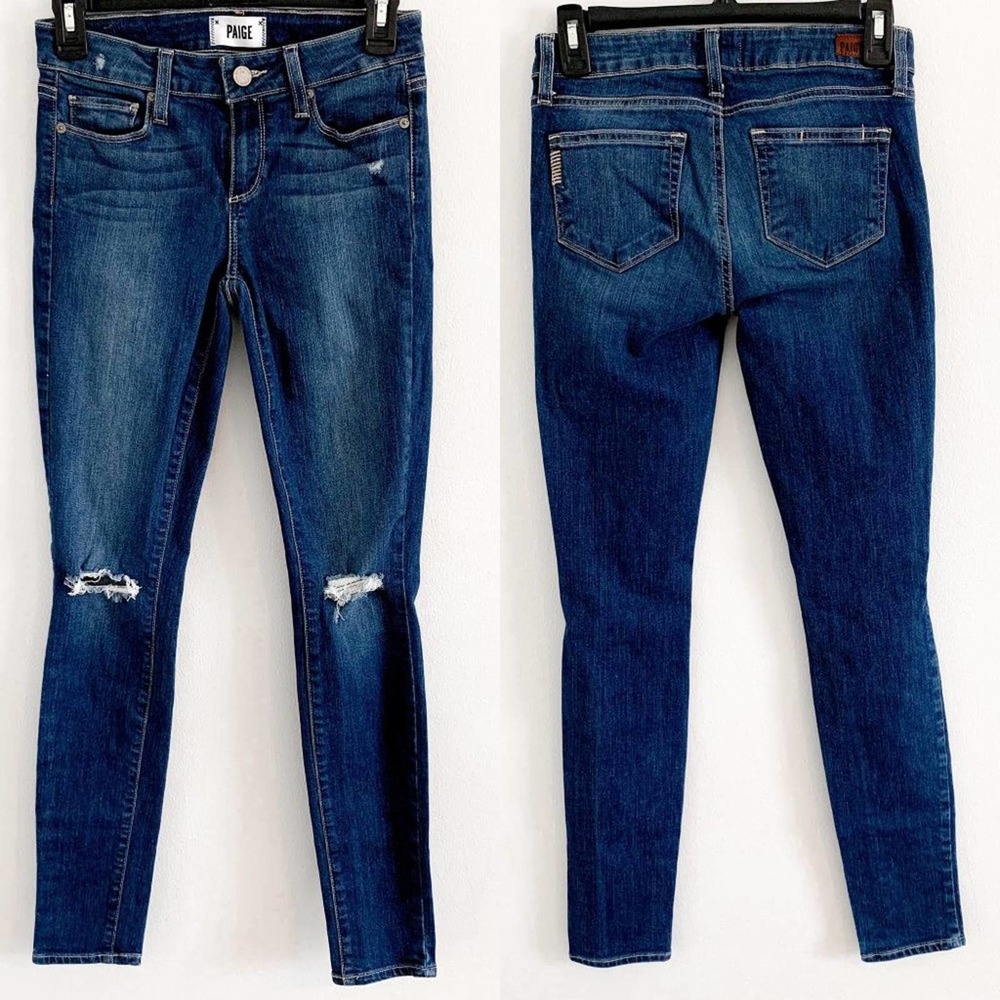 PAIGE Jeans Verdugo Ultra Skinny Ripped Knee Jeans Size 26